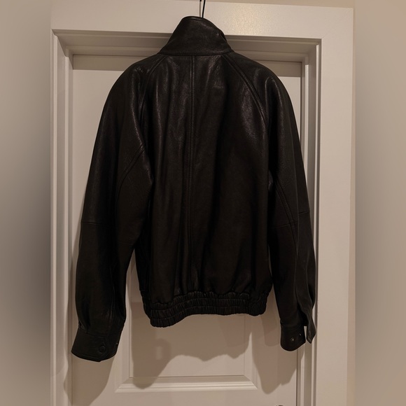 SAINT LAURENT Leather Jacket StandCollar Bella Hadid $6900 Black Leather Bomber - Picture 13 of 16